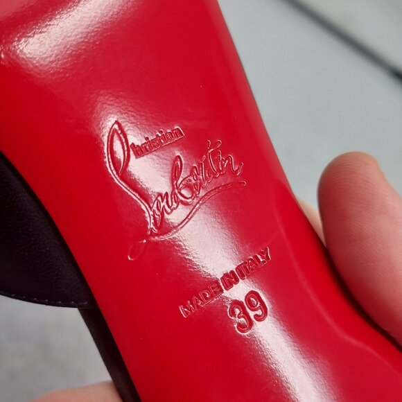 Christian Louboutin Black Condora Leather Heel Sandal - Picture 9 of 13